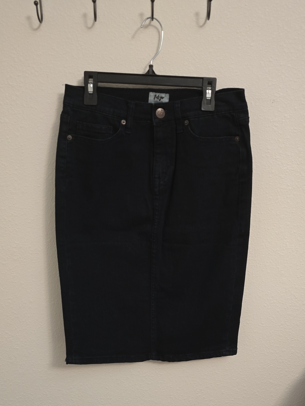 Darling Black Denim Pencil Skirt